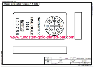 Tungsten Gold Plated Bar Picture