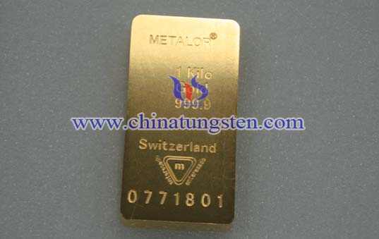Tungsten Gold Plated Bar Picture Tungsten Gold Plated Bar Picture